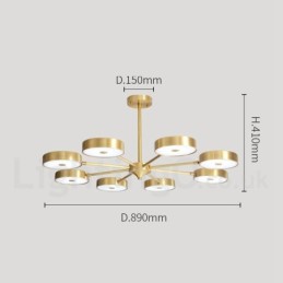 Pure Brass Rustic Lodge Roterbar lysekrone med akrylskærme
