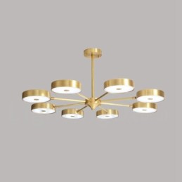 Pure Brass Rustic Lodge Roterbar lysekrone med akrylskærme