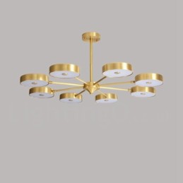 Pure Brass Rustic Lodge Roterbar lysekrone med akrylskærme