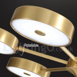 Pure Brass Rustic Lodge Roterbar lysekrone med akrylskærme