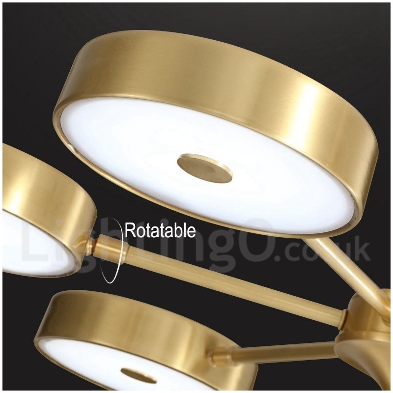 Pure Brass Rustic Lodge Roterbar lysekrone med akrylskærme