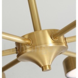 Pure Brass Rustic Lodge Roterbar lysekrone med akrylskærme