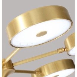 Pure Brass Rustic Lodge Roterbar lysekrone med akrylskærme
