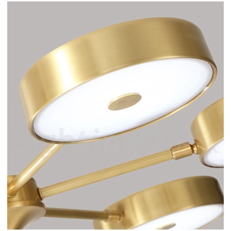 Pure Brass Rustic Lodge Roterbar lysekrone med akrylskærme