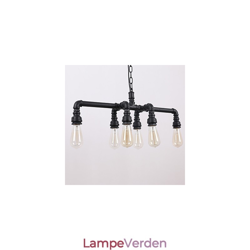 Vandrør Retro Plating 6Light Painting Pendant