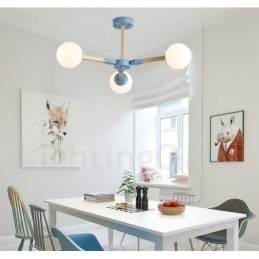 Træ Nordisk Moderne Magic Bean Træ Molecular lysekrone med glasskærme