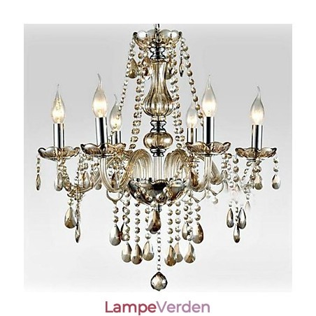 6 lys Paladsets stil Glaslysekrone med stearinlys