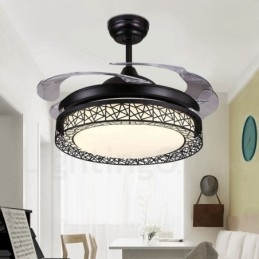 108 cm (42") 91 cm (36") Moderne moderne fjernbetjening hulloftsblæserlys med akrylskærm Mute ren kobbermotor
