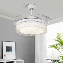 108 cm (42") 91 cm (36") Moderne moderne fjernbetjening hulloftsblæserlys med akrylskærm Mute ren kobbermotor