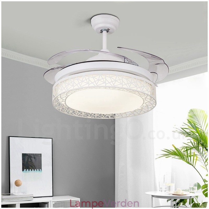 108 cm (42") 91 cm (36") Moderne moderne fjernbetjening hulloftsblæserlys med akrylskærm Mute ren kobbermotor