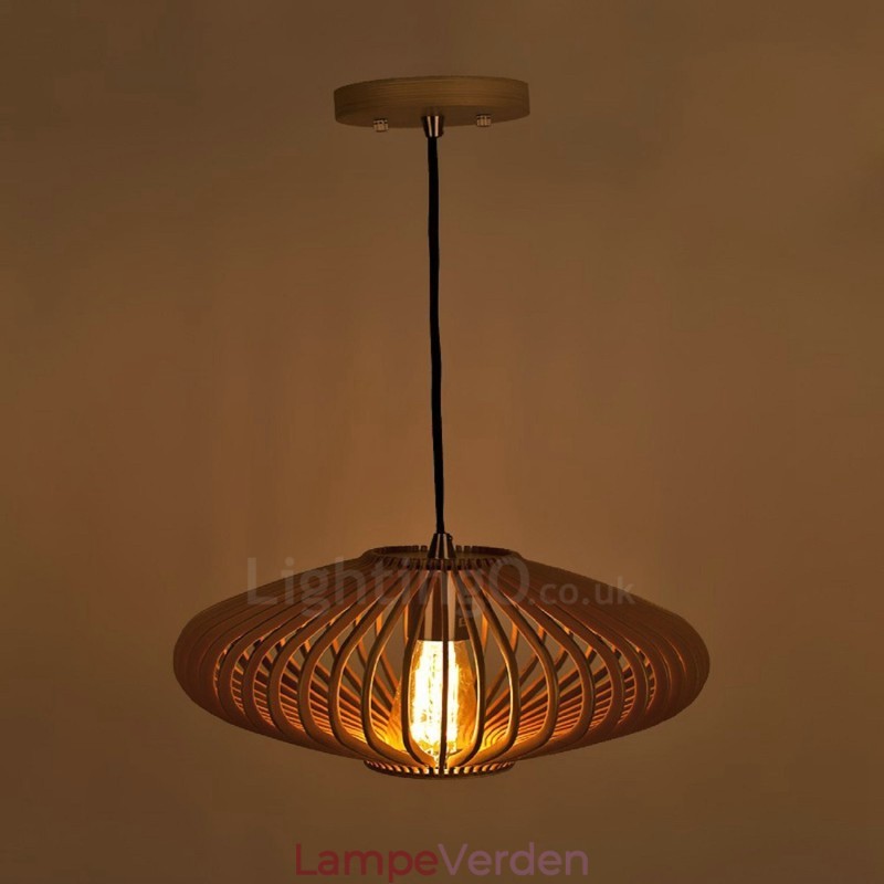1 lys lanterne vintage træ lysekrone industriel vind loft træ lineær vedhæng belysning