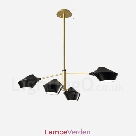 To niveauer lineær retro lysekrone 4 lys med akrylskærme udendørs garage