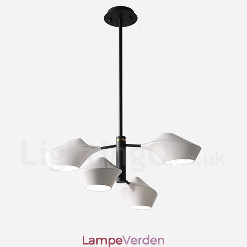 To niveauer lineær retro lysekrone 4 lys med akrylskærme udendørs garage