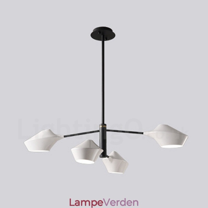 To niveauer lineær retro lysekrone 4 lys med akrylskærme udendørs garage