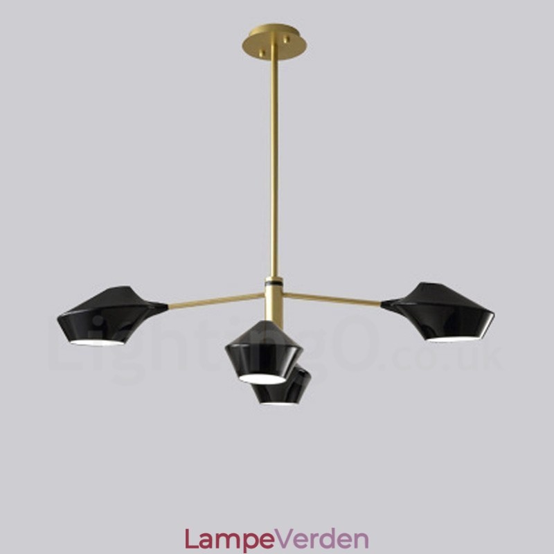 To niveauer lineær retro lysekrone 4 lys med akrylskærme udendørs garage