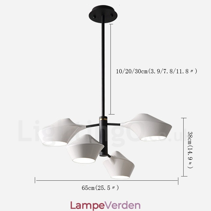 To niveauer lineær retro lysekrone 4 lys med akrylskærme udendørs garage