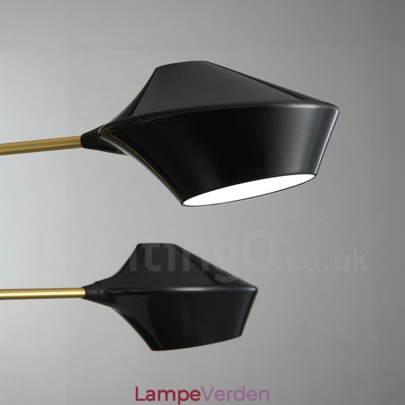 To niveauer lineær retro lysekrone 4 lys med akrylskærme udendørs garage