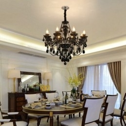 8 Lyse Sort Elegant Krystal Lysekrone