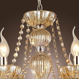 Traditionel klassisk krystal galvaniseret glas lysekrone