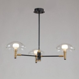 3 lys Mini Style Uplight galvaniseret malet lysekrone med glasskærme