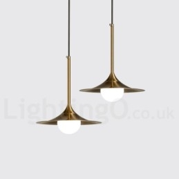 1 lys industriel stil guld mini stil galvaniseret malet pendel pendel med glasskærm