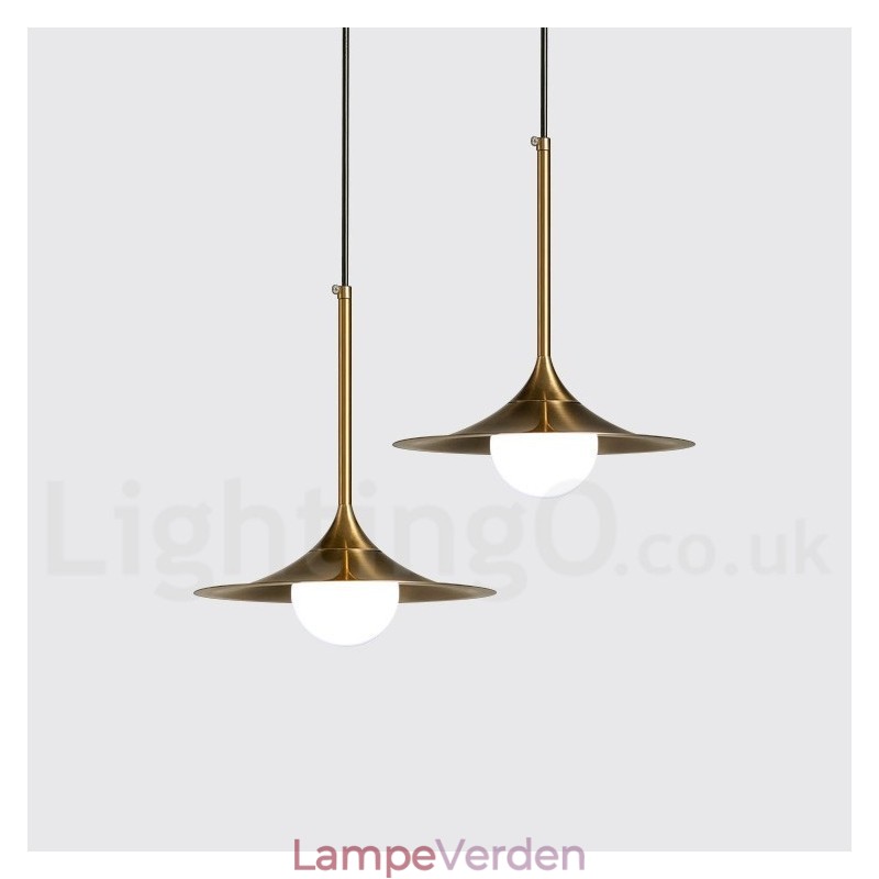 1 lys industriel stil guld mini stil galvaniseret malet pendel pendel med glasskærm
