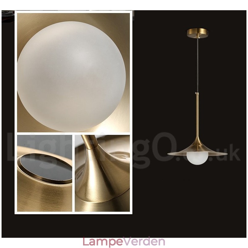 1 lys industriel stil guld mini stil galvaniseret malet pendel pendel med glasskærm