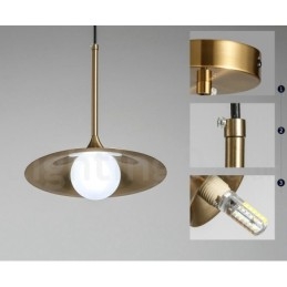 1 lys industriel stil guld mini stil galvaniseret malet pendel pendel med glasskærm