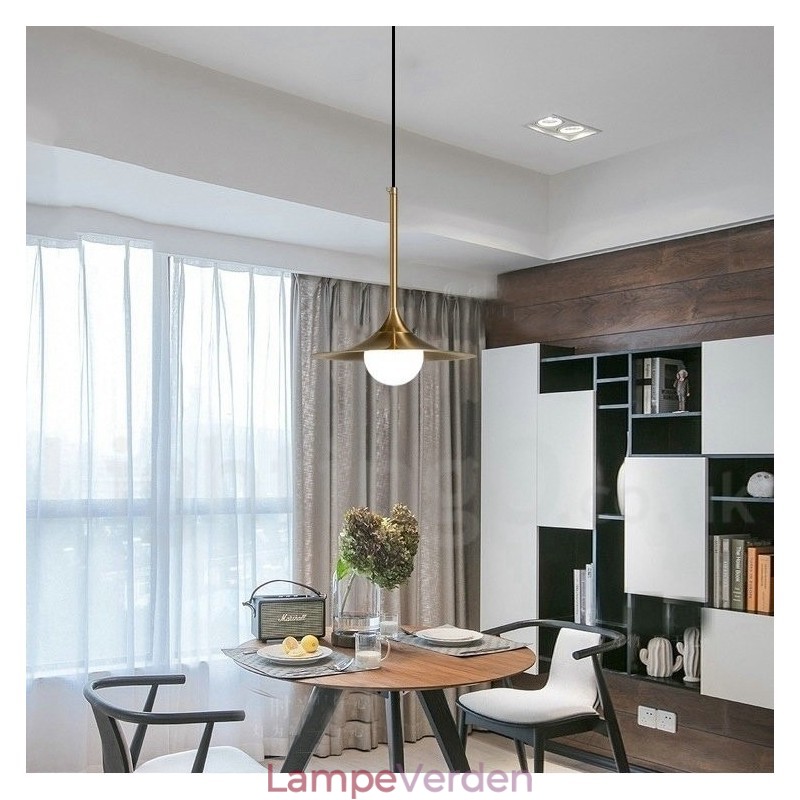 1 lys industriel stil guld mini stil galvaniseret malet pendel pendel med glasskærm