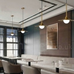 1 lys industriel stil guld mini stil galvaniseret malet pendel pendel med glasskærm