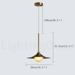 1 lys industriel stil guld mini stil galvaniseret malet pendel pendel med glasskærm