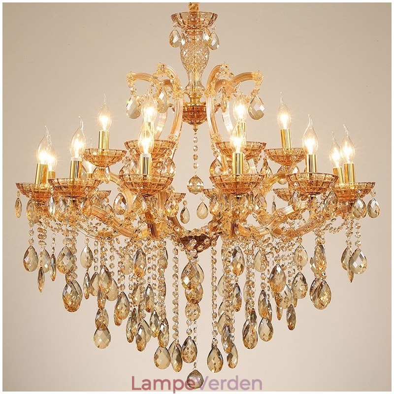 18 (12+6) Lyse rav krystal lysekrone