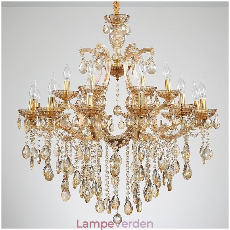 18 (12+6) Lyse rav krystal lysekrone