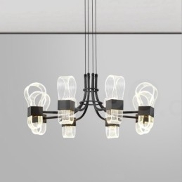 8 Light Nordic Post Modern 2021 designlysekrone med akrylskærme
