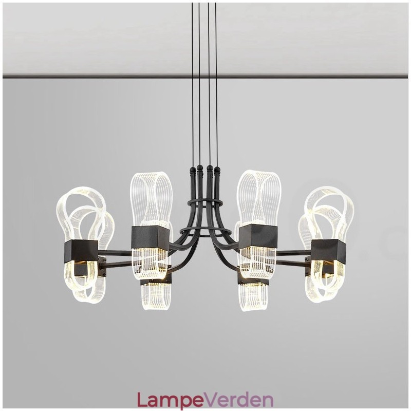 8 Light Nordic Post Modern 2021 designlysekrone med akrylskærme