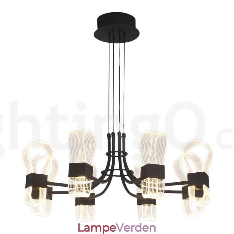 8 Light Nordic Post Modern 2021 designlysekrone med akrylskærme