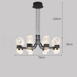 8 Light Nordic Post Modern 2021 designlysekrone med akrylskærme