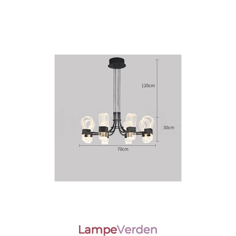 8 Light Nordic Post Modern 2021 designlysekrone med akrylskærme
