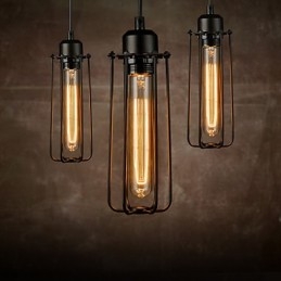 Lysekrone Mini Style Rustik Lodge Retro Metal 3 lys Pendel Light