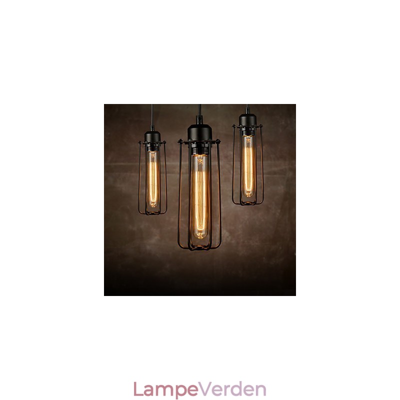 Lysekrone Mini Style Rustik Lodge Retro Metal 3 lys Pendel Light