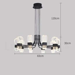 10 Light Nordic Post Modern 2021 Design lysekrone med akrylskærme