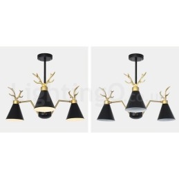 3 Light Nordic Macaron Modern Antlers Lysekrone