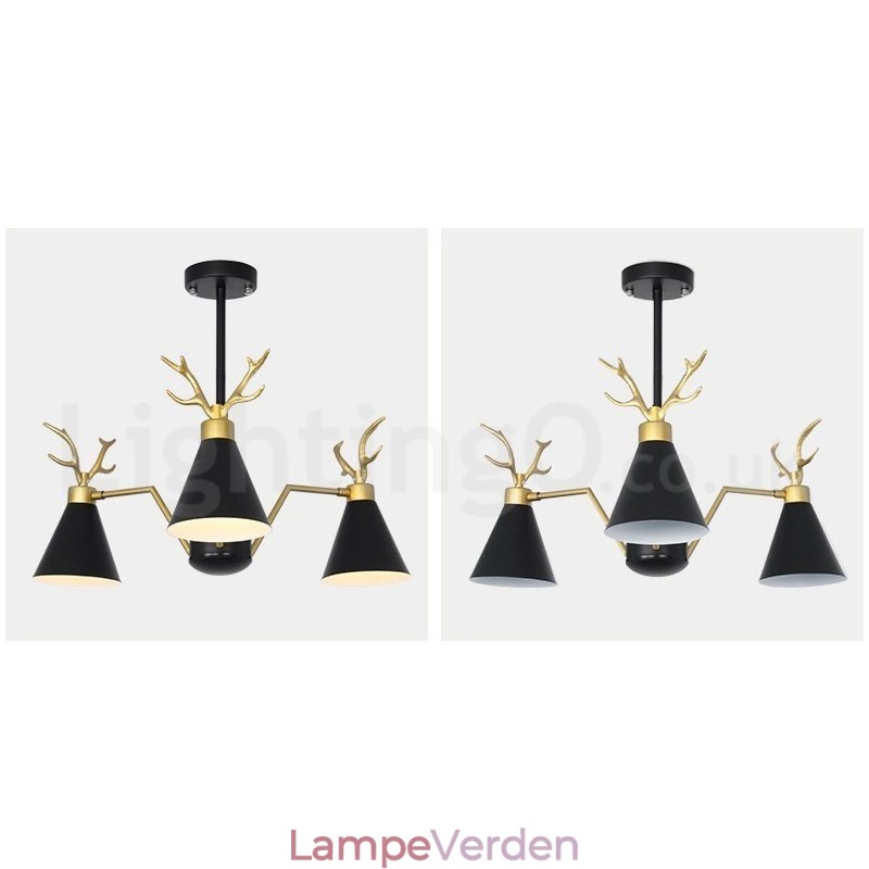 3 Light Nordic Macaron Modern Antlers Lysekrone