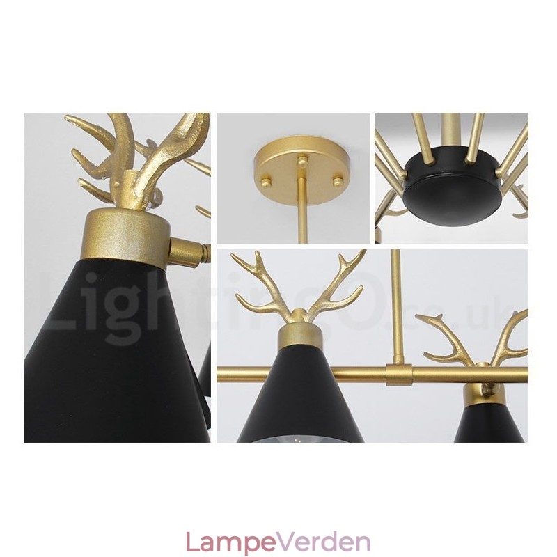 3 Light Nordic Macaron Modern Antlers Lysekrone