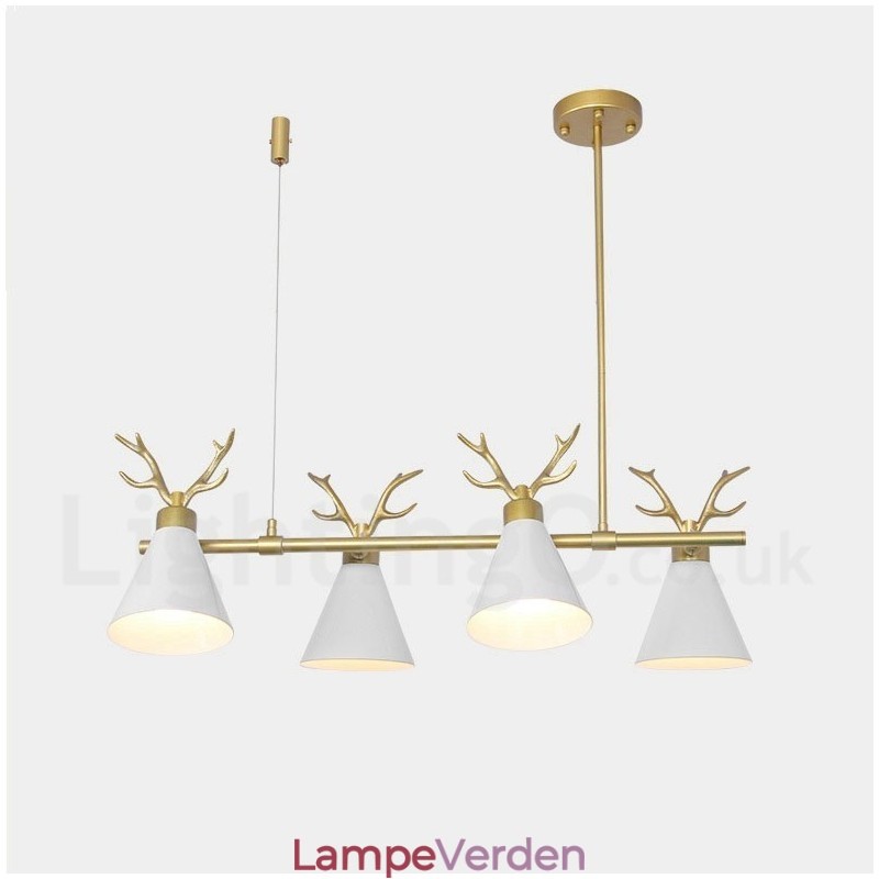 4 Light Nordic Macaron Modern Antlers Lysekrone