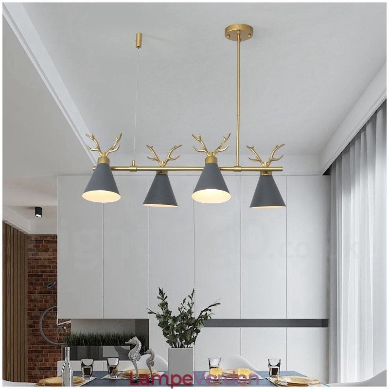 4 Light Nordic Macaron Modern Antlers Lysekrone