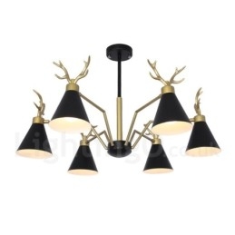 6 Light Nordic Macaron Modern Antlers Lysekrone