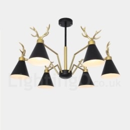 6 Light Nordic Macaron Modern Antlers Lysekrone