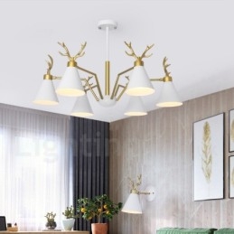 6 Light Nordic Macaron Modern Antlers Lysekrone