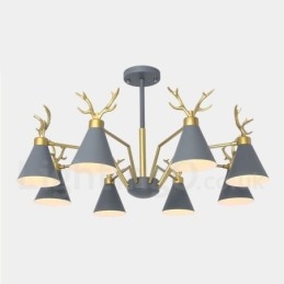 8 Light Nordic Macaron Modern Antlers Lysekrone